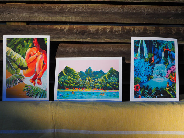 Set de trois illustrations " Polynésie "