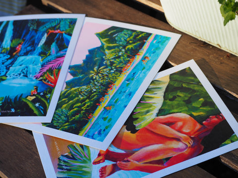 Set de trois illustrations " Polynésie "