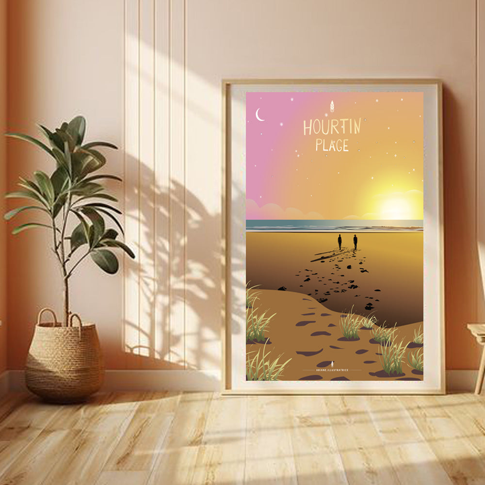 Hourtin Plage - Coucher de soleil rose
